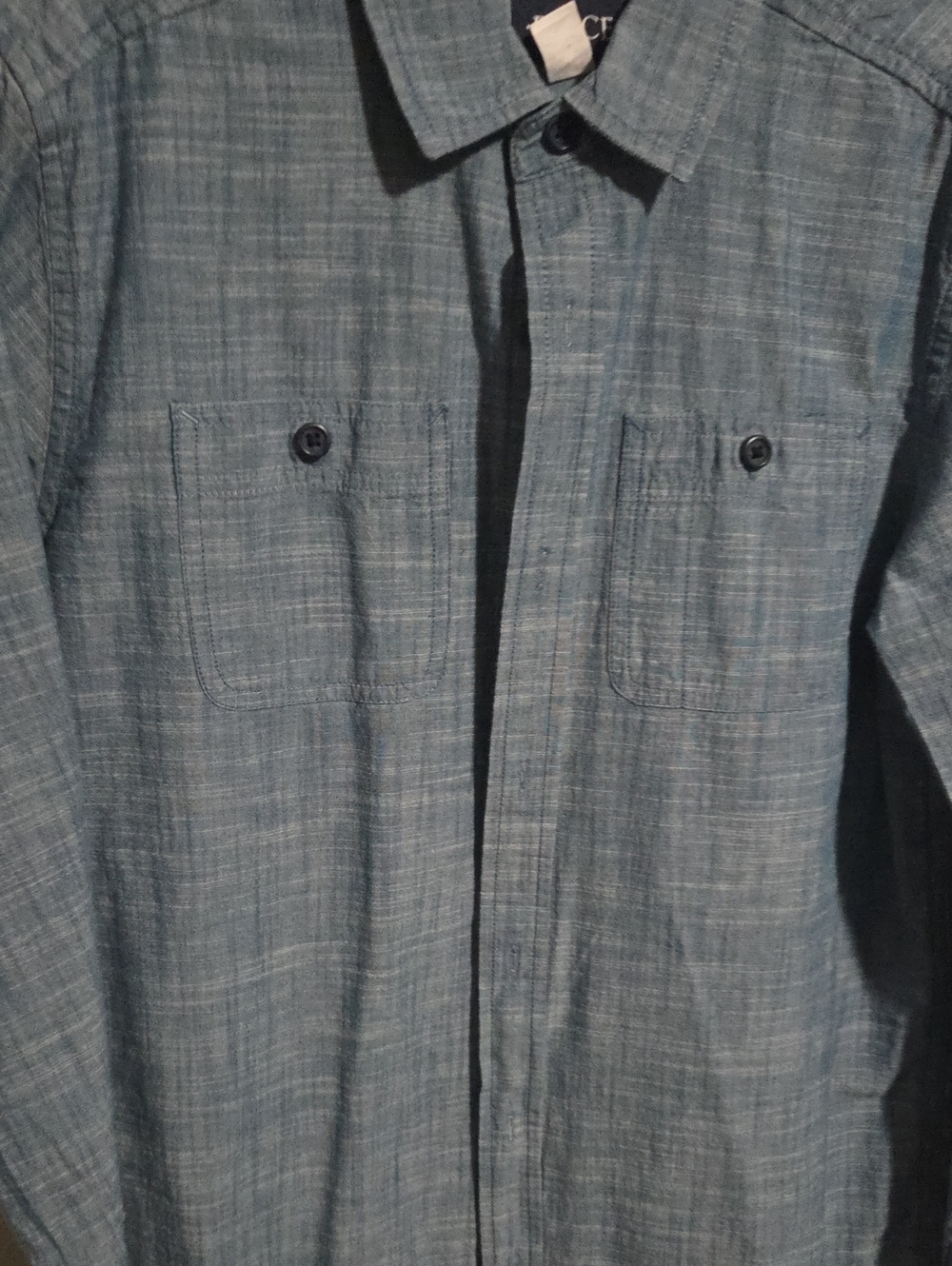 The Children's Place Blue Button-Down Shirt for Kids.  Chambray Blue